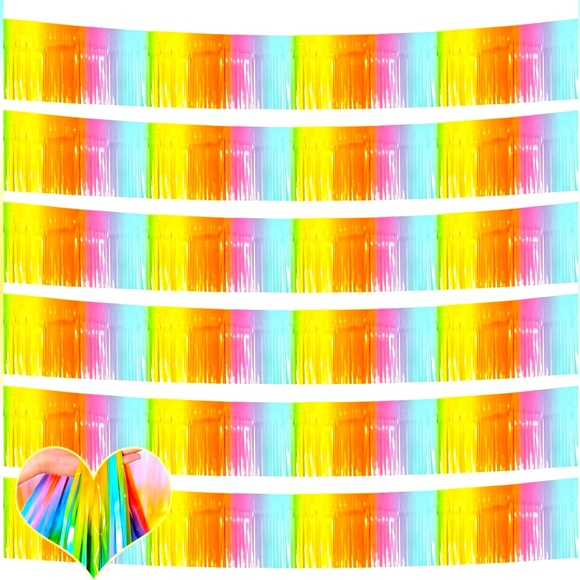 New, 6 Pack of 10’ Foil Fringe Garland for Floats/Backdrops - Picture 1 of 4
